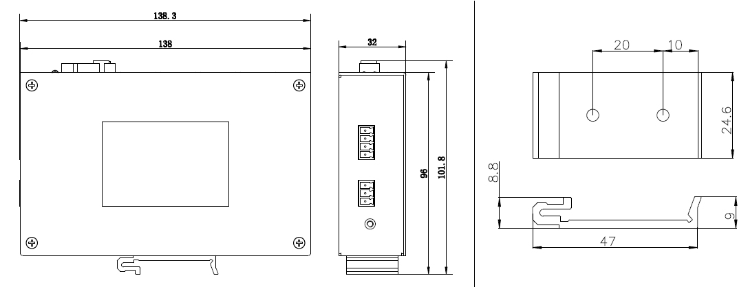 DS-3D04T-DA产品尺寸