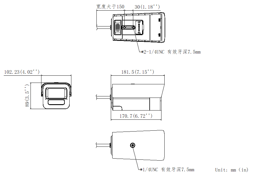 DS-2CD5A45EFWDV3-IZ(S)产品尺寸