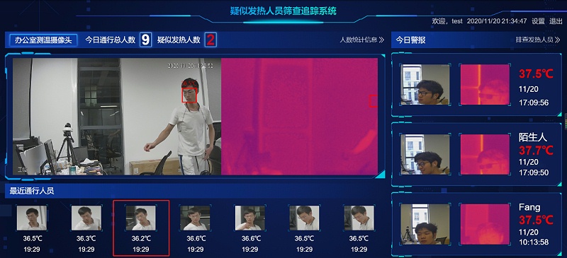 人脸测温系统管理平台应用